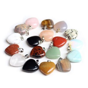 Charm Nature Stone Crystal Heart Pendant