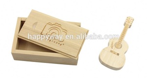 Hot Selling Bamboo Guitar USB 4 GB With Wood Box, MOQ 100 PCS 0506004 One Year Quality Warranty