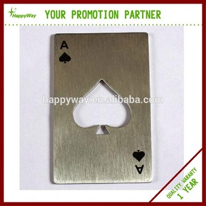 Customized Playing Cards Poker Beer Bottle Opener MOQ 3000PCS One Year Quality Warranty