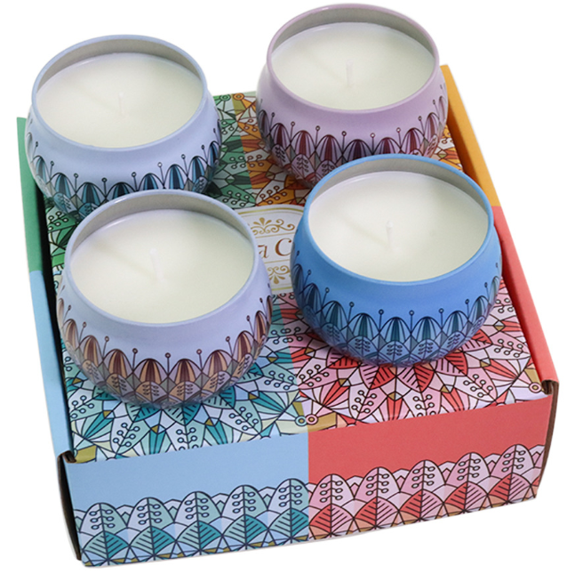 Wholesale Scented Candles Luxury Kit Velas De Soya Soy Wax Rose Flower Scented Candle Gift Set Kit