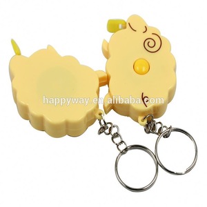 Promotional Sheep Plastic Doll Key Chain with Tape Measure 0402086 MOQ 500PCS One Year Quality Warranty