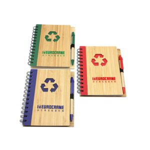 Wholesale Advertising Spiral Bamboo Notebook With Pen