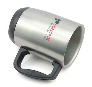 Office Double wall stainless steel mug with lid &amp; handle