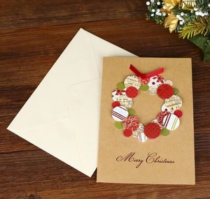 Kraft paper handmade creative christmas card,christmas greeting card