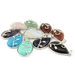 Hot Selling Crystal Stone Drop Rose Flower Pendants