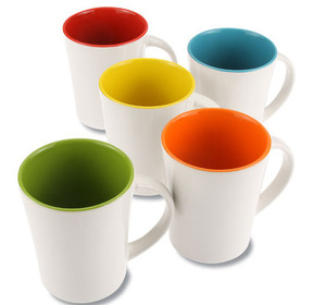 Various colors ceramic mugs customizable