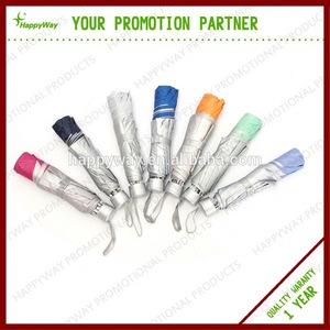 Promotion colorful 3 Fold Umbrella, MOQ 500 PCS 0606017 One Year Quality Warranty