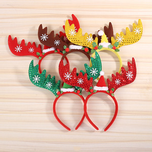 Christmas Decorations Ornaments Santa Claus Deer Antlers Headband