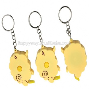 Promotional Sheep Plastic Doll Key Chain with Tape Measure 0402086 MOQ 500PCS One Year Quality Warranty