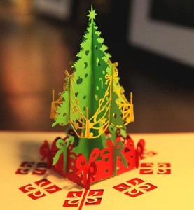 Christmas creative three-dimensional christmas card,paper carved christmas card