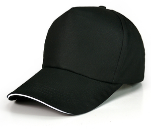 5 Panel Black Base Ball Cap