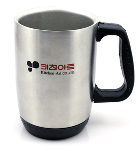 Office Double wall stainless steel mug with lid &amp; handle