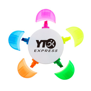 Custom Logo Flower Shape 5 Color Highlighter