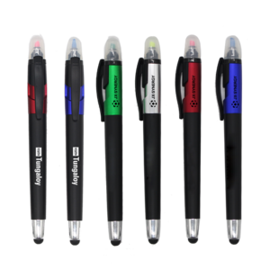 Custom Logo Stylus Plastic Touch Pen With Highlighter