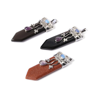 Natural Crystal Sword Shape Pendants