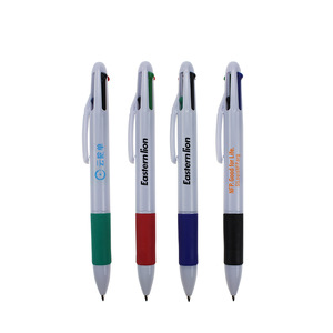 promotional plastic 4 color ball pen, multicolor ballpoint pen , MOQ5000PCS 0204006