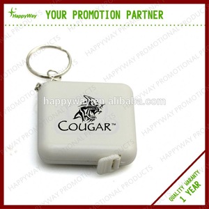 White Square Tape Measure Key Chain , MOQ 100 PCS 0402045 One Year Quality Warranty