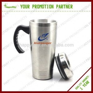Promotion Stainless steel auto mug/travel mug with handle MOQ 1000 PCS 0309012