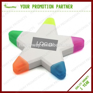 Promotional Star 5 In 1 Highlighter, MOQ 100 PCS 0203011 One Year Quality Warranty