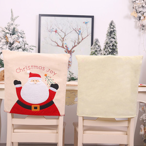 Christmas Indoor Using Decoration Santa Claus Snowman Design Chair Cover