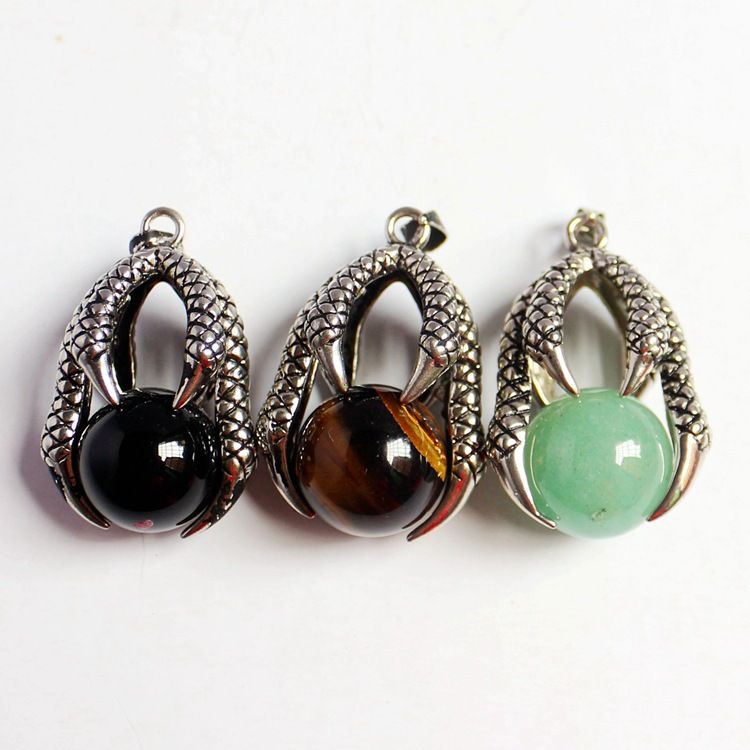 Novelty Crystal Stone Eagle Claw Decoration Pendants