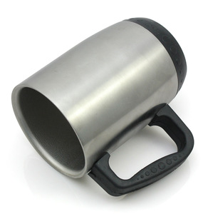 Office Double wall stainless steel mug with lid &amp; handle