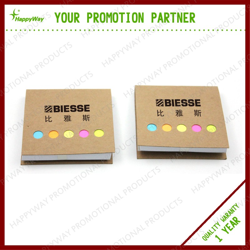 Custom Print Kraft Paper Sticky Wholesale Notepad 0703072 MOQ 100PCS One Year Quality Warranty