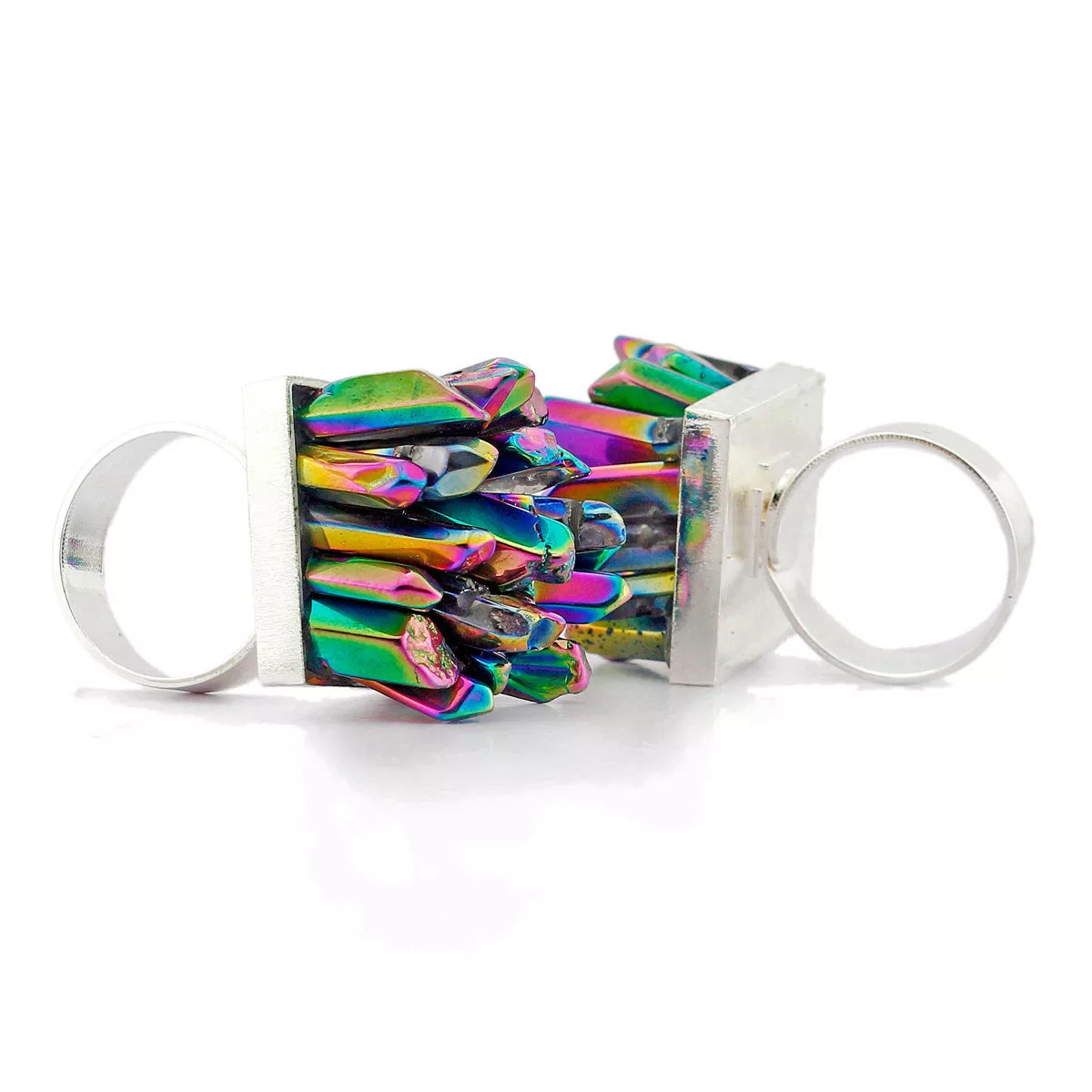 Novelty Fashion Colorful Crystal Point Rainbow Ring