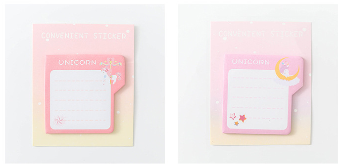 Factory direct selling custom Sticky Notes Unicorn Shape Made In China pad logo Sticky notes wholesale price paper notes