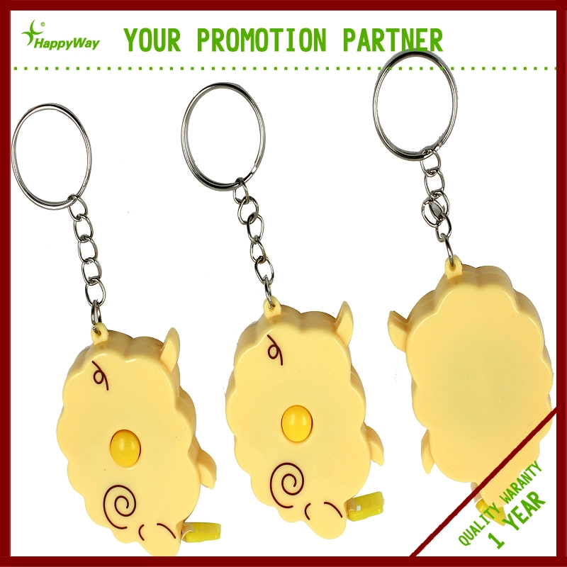 Promotional Sheep Plastic Doll Key Chain with Tape Measure 0402086 MOQ 500PCS One Year Quality Warranty