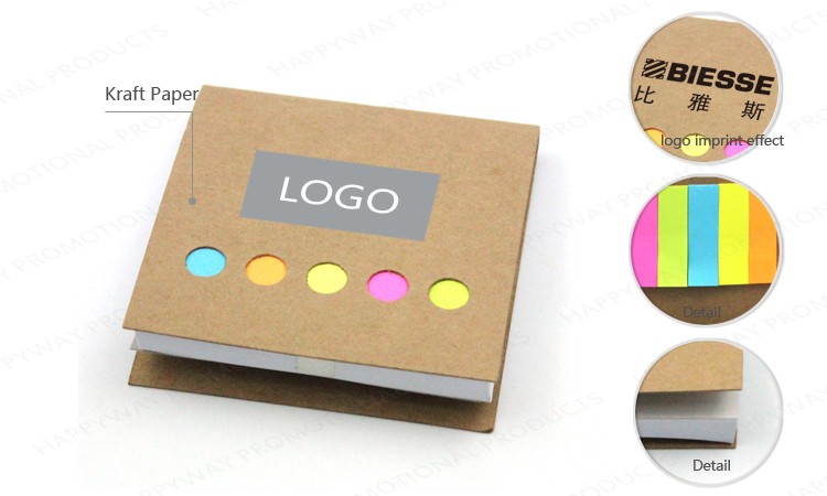 Custom Print Kraft Paper Sticky Wholesale Notepad 0703072 MOQ 100PCS One Year Quality Warranty