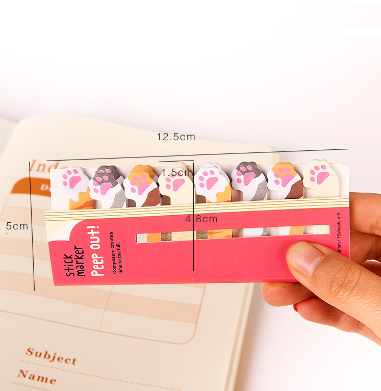 Factory Wholesale Kawaii Creative Stationery Animal Sticky Notes  2021 New Recycled Novelty Cute Index Cards Die-cut bookmark