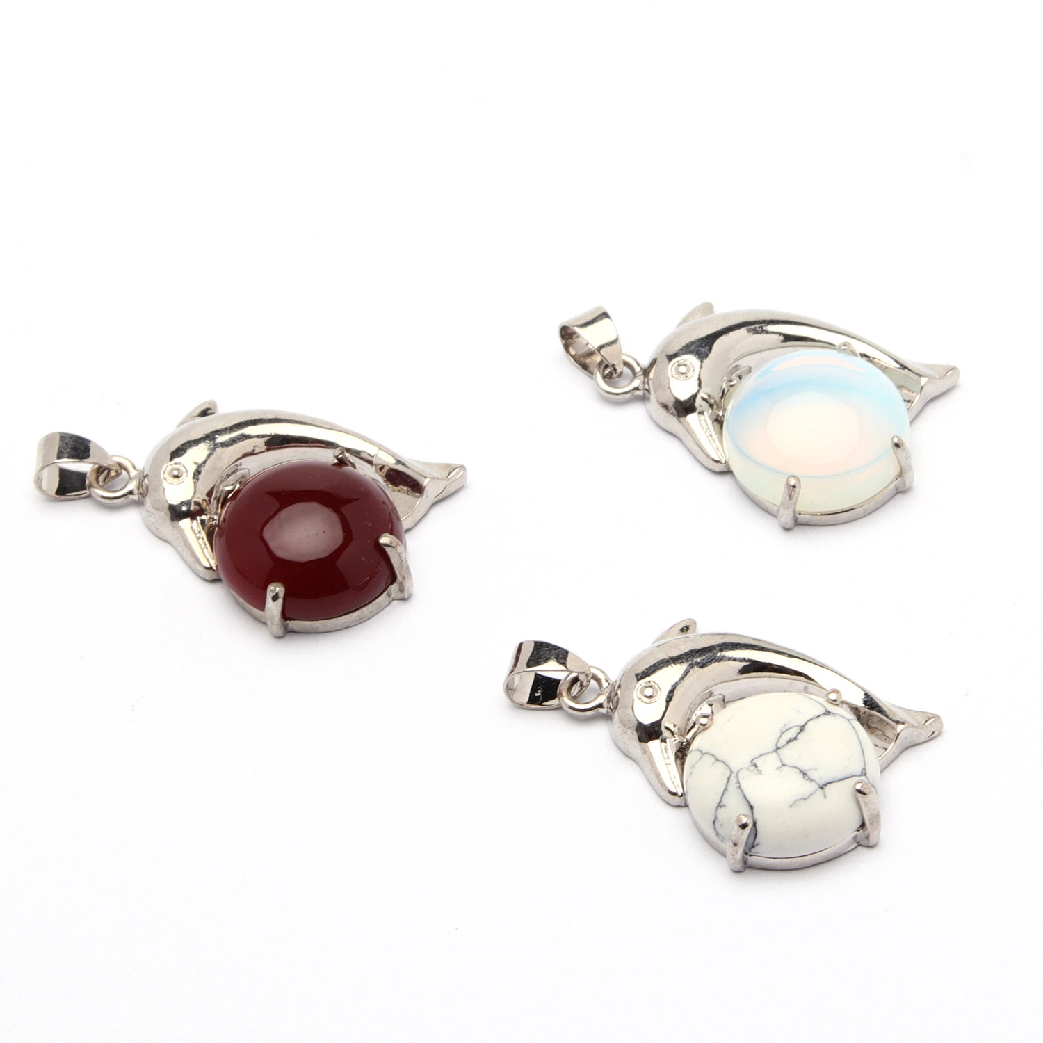 Wholesale Crystal Dolphin Design Stone Pendants