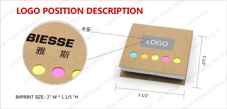 Custom Print Kraft Paper Sticky Wholesale Notepad 0703072 MOQ 100PCS One Year Quality Warranty