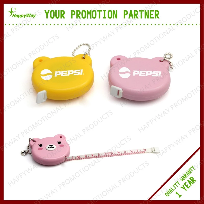 Plastic Mini Little Bear Tape Measure, MOQ 100 PCS 0402046 One Year Quality Warranty