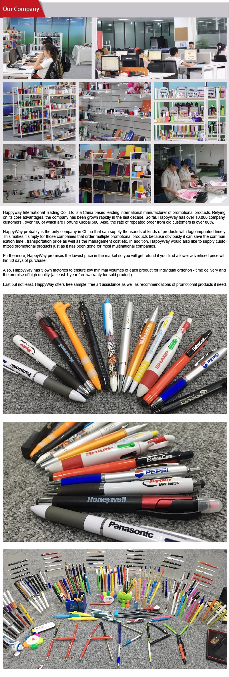 Company promotional advertising plastic ball pen