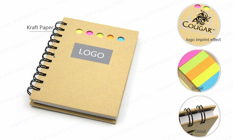 Kraft Paper Spiral Notepad, MOQ 100 PCS 0703070 One Year Quality Warranty