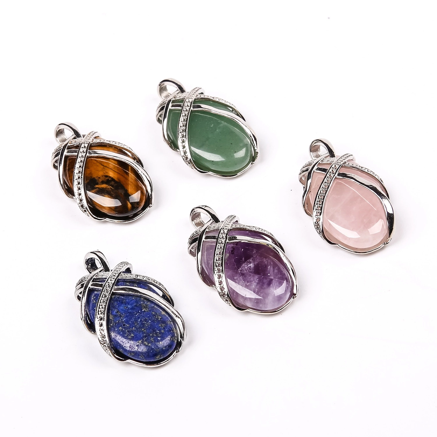 Nature Crystal Stone Beetle Design Pendants