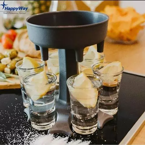 Plastic 6 Shot Glass Dispenser And Holder For Filling Liquids Cocktail