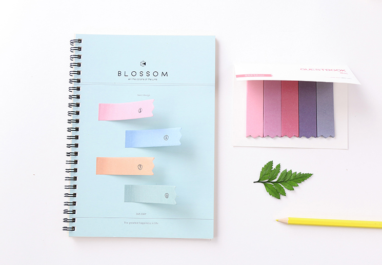 Gradient Index Tabs Sticker Bookmark Flag Sticky Notes Paper for Girl Stationery, Kawaii Bookmarks Planner Memo Pads