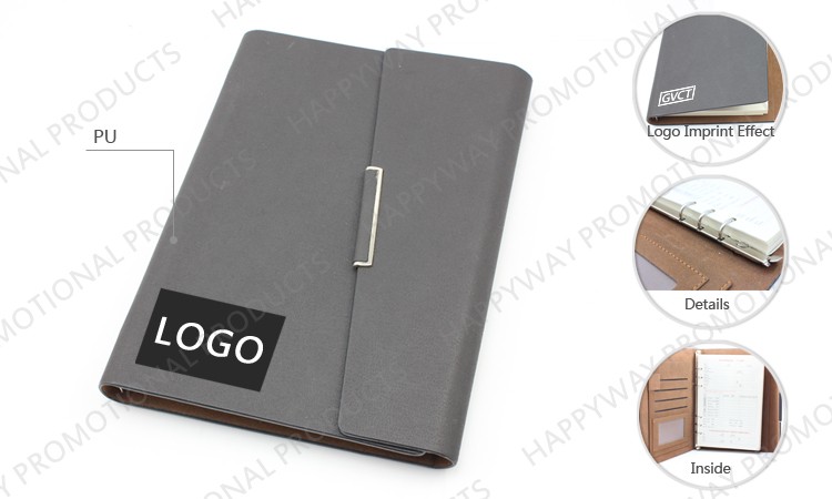 Business Three Fold Gray Color Notebook 0701020 MOQ 500PCS One Year Quality Warranty