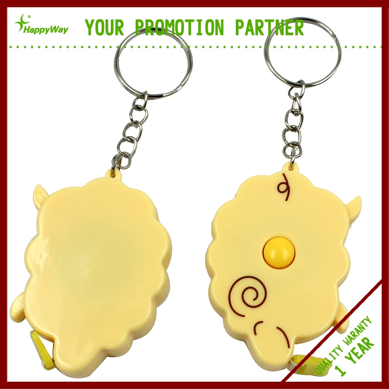 Promotional Sheep Plastic Doll Key Chain with Tape Measure 0402086 MOQ 500PCS One Year Quality Warranty