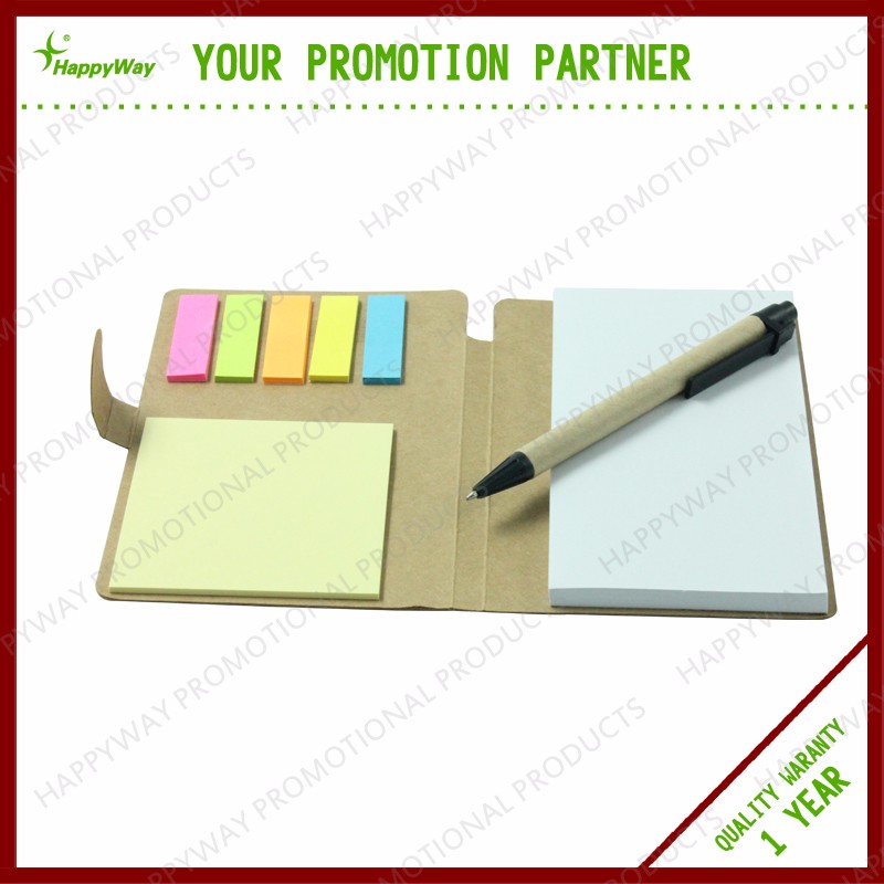 Eco Friendly Sticky Notepad With Pen