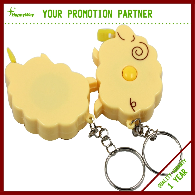 Promotional Sheep Plastic Doll Key Chain with Tape Measure 0402086 MOQ 500PCS One Year Quality Warranty