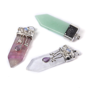 Natural Crystal Sword Shape Pendants
