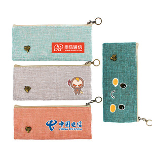 Custom Logo Cute Cotton And Linen Fabrics Pen Case