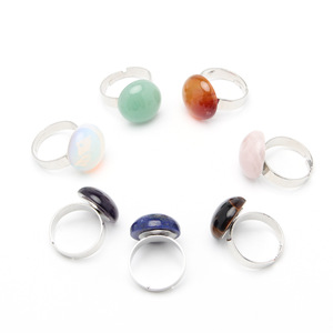 Natural Lovely Crystal Ball Shape Stones Ring