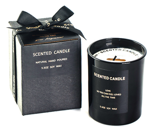 Sale Aromatherapy Scented Fragrance Candle Gift Luxury Black Soy Wax Candles In Black Jars