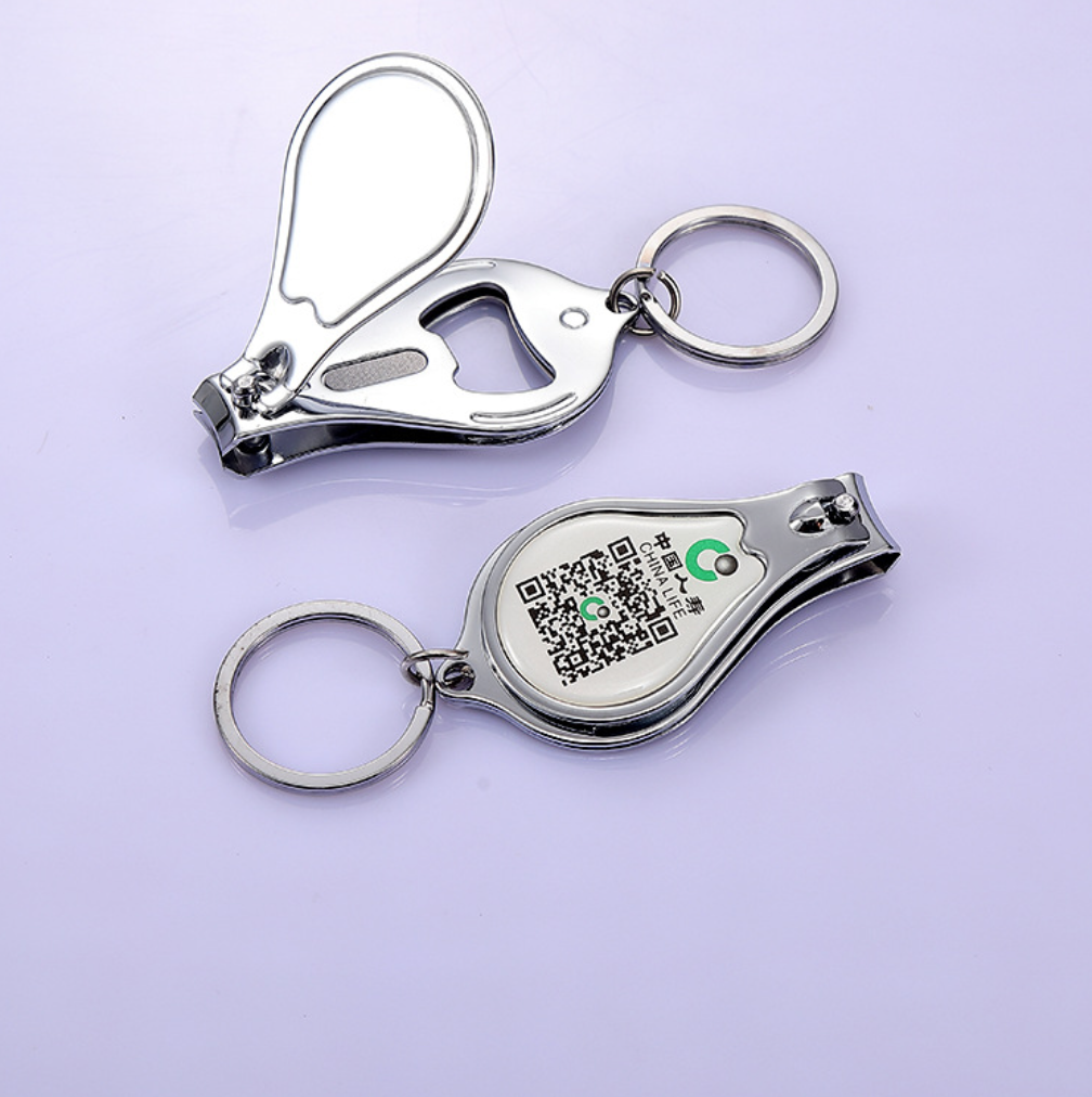 Promotional Custom Logo Novelty Multi Use Bottle Opener Nail Clipper Keychain