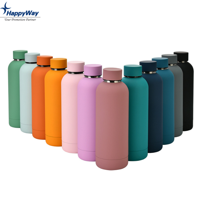 Colorful Painting Matte Finished New Stainless Steel  Copas Botella De Agua Acero Inoxidable Double Walled Drinking Sport Water Bottle
